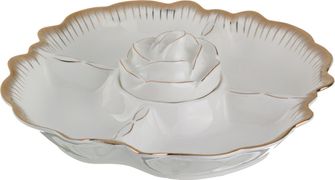 Менажница 4-х секционная цветочная симфония 28*28*4 см (кор=12шт.)