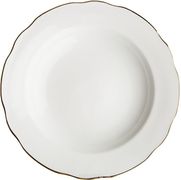 Тарелка глубокая диаметр 200мм Гладкий край Отводка золотом ДУЛЕВСКИЙ ФАРФОР - 29092