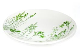 Тарелка Соната 220мм "группа 8" Гербарий-травы Зеленый КУБАНЬФАРФОР - 060