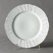 Тарелка мелкая 25 см, декор отводка золото THUN - леф0010