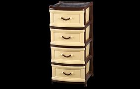 Комод "Классика" (плетенка) 4-х секционный ЭЛЬФПЛАСТ - ЭЛФ068