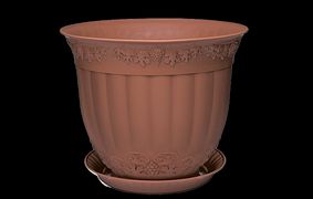 Кашпо "Флора" 9,5л с поддоном ЭЛЬФПЛАСТ - ЭЛФ216