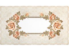 Полотенце "Корейская роза" 40х70см кремовый 100% хлопок твилл в рамку - 850-711-6