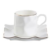 Кофейный набор на 1 персону 2 пр."Белый с золотой каймой" 150 мл 264-140
