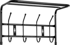 Вешалка настенная с полкой черный 400х238х268мм (4 крючка) НИКА - ВП4