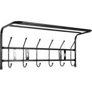 Вешалка настенная с полкой черный 600х238х268мм (6 крючков) НИКА - ВП6