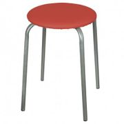 Табурет "Эконом" на 4-х опорах круглый темно-красный НИКА - ТЭ2
