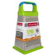 Терка 22см из нержавеющей стали с пластиковой ручкой и антискользящей основой (5 типов лезвий) KAMILLE - 7200