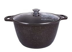 Кастрюля 6л со стекл. крышкой, АП (кофейный мрамор) кмк62а