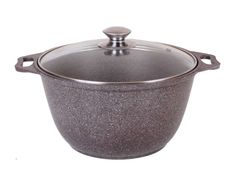 Кастрюля 4л со стеклянной крышкой АП (кофейный мрамор) кмк42а