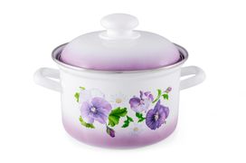 Кастрюля эмалированная 3л "Анютины глазки" Лысьва - С-1612АП2/7