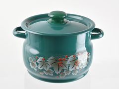 Кастрюля эмалированная сферическая 4л бирюзовая СТАЛЬЭМАЛЬ - С1912.3Б