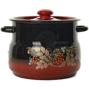 Кастрюля эмалированная сферическая 4л красно-чёрная СТАЛЬЭМАЛЬ - С1912.38