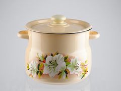 Кастрюля эмалированная сферическая 5,5л палевая СТАЛЬЭМАЛЬ - С1917.3П