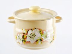 Кастрюля эмалированная сферическая 8л палевая СТАЛЬЭМАЛЬ - С1920.3П