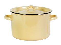 Кастрюля эмалированная цилиндрическая 3,5л палевая с петлей СТАЛЬЭМАЛЬ - С41612.П