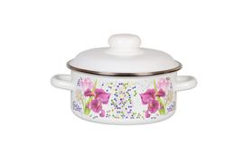 Кастрюля эмалированная цилиндрическая 4л, салатовая, "Мозаика", СТАЛЬЭМАЛЬ - 8RB221S