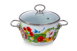 Кастрюля сферическая 4л "Tropicana", белоснежная, СТАЛЬЭМАЛЬ - 1SC205S