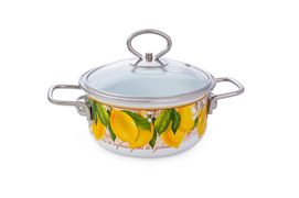 Кастрюля цилиндрическая 1,5л "Limon", белоснежная, СТАЛЬЭМАЛЬ - 1SB165S