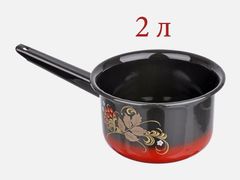 Ковш эмалированный 2л красно-чёрный СТАЛЬЭМАЛЬ - С2011.8