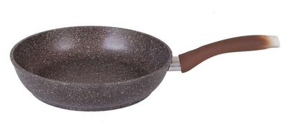 Сковорода 240/60мм с ручкой, антипригарное покрытие (кофейный мрамор) смк241а