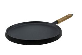 Блинница чугунная круглая 25см деревянная ручка DECO XG725W