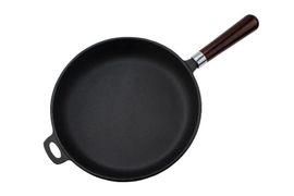 Сковорода чугунная 26см деревянная съемная ручка DECO 9110c