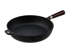 Сковорода чугунная 28см деревянная съемная ручка DECO 9110d