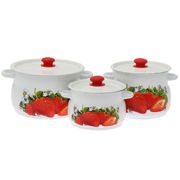 Набор 11 белый "Клубника садовая" СТАЛЬЭМАЛЬ - N11B59