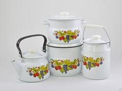 Набор 12 белый "Ягодный чай" СТАЛЬЭМАЛЬ - N12B02