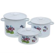 Набор 16 белый "Фиалка" СТАЛЬЭМАЛЬ - N16B24