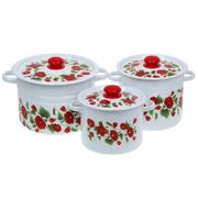 Набор 17 белый с деколью на крышке "Рамо" СТАЛЬЭМАЛЬ - N17B60