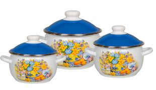 Набор из 3 предметов №02 "Летний вечер", белоснежный, СТАЛЬЭМАЛЬ - 6KH021M