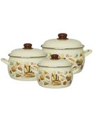 Набор из 3 предметов №02 "Хлеб", слоновая кость, СТАЛЬЭМАЛЬ - 1KA021M