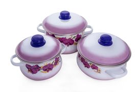 Набор из 3 предметов №13 "Орхидея", белоснежный, СТАЛЬЭМАЛЬ - 5KT131M