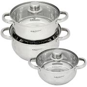 Набор из 3 кастрюль "Гретта" (1,6л+2,2л+3,2л) в упаковке КАТУНЬ - КТ-04-А