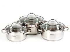 Набор из 3 кастрюль "Альта" КАТУНЬ (1,6+2.2+3.2л) - KT-SET-005-1