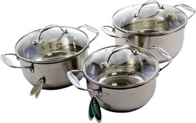 Набор из 3 кастрюль "Ника" КАТУНЬ (1,6л+2,2л.+3,2л) - KT02-A