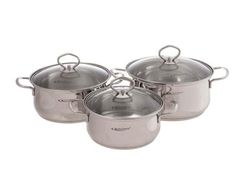 Набор из 3 кастрюль "Ника" (3,2л+4,2л+5,2л) в упаковке КАТУНЬ -KT02-С