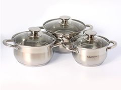 Набор кастрюль "Диана" 6 предметов 1,8л+2,5л+3,5л КАТУНЬ КТ01-А