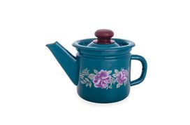 Чайник эмалированный заварной 1л бирюзовый с пластмассовой кнопкой СТАЛЬЭМАЛЬ - С2707.3Б