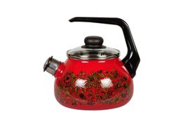 Чайник эмалированный сферический со свистком 3л "Imperio", СТАЛЬЭМАЛЬ - 1RC12