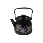 Чайник 3,5л сферический декор чёрный с кнопкой СТАЛЬЭМАЛЬ - С2716.36